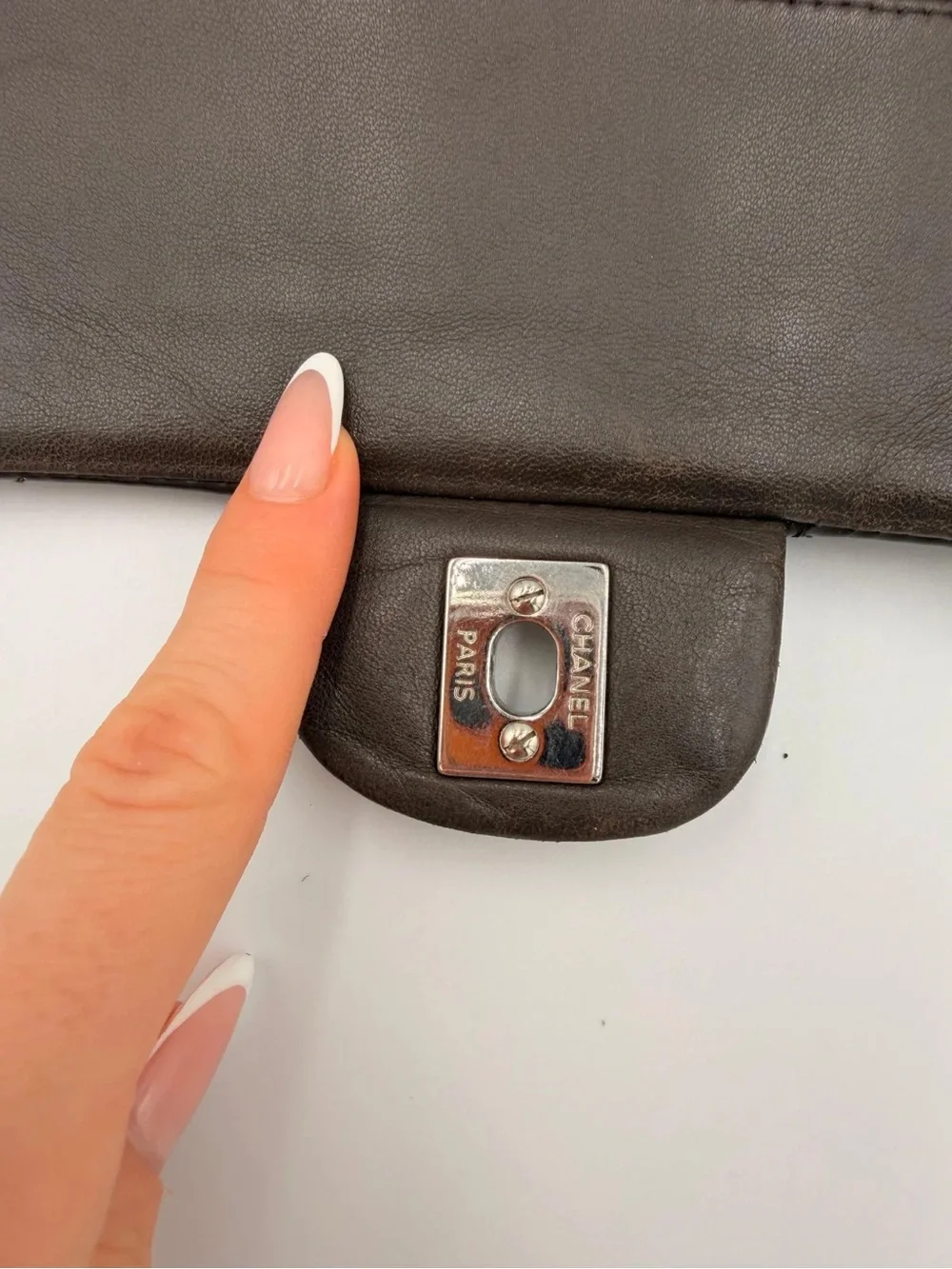 Chanel Classic Medium Double Flap — Dark Brown Patent Silver HW